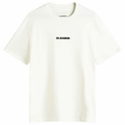 Jil Sander+ Men's Crew Neck Logo T-Shirt in Porcelain