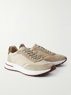 Loro Piana - Weekend Walk Suede-Trimmed Shell Sneakers - Neutrals