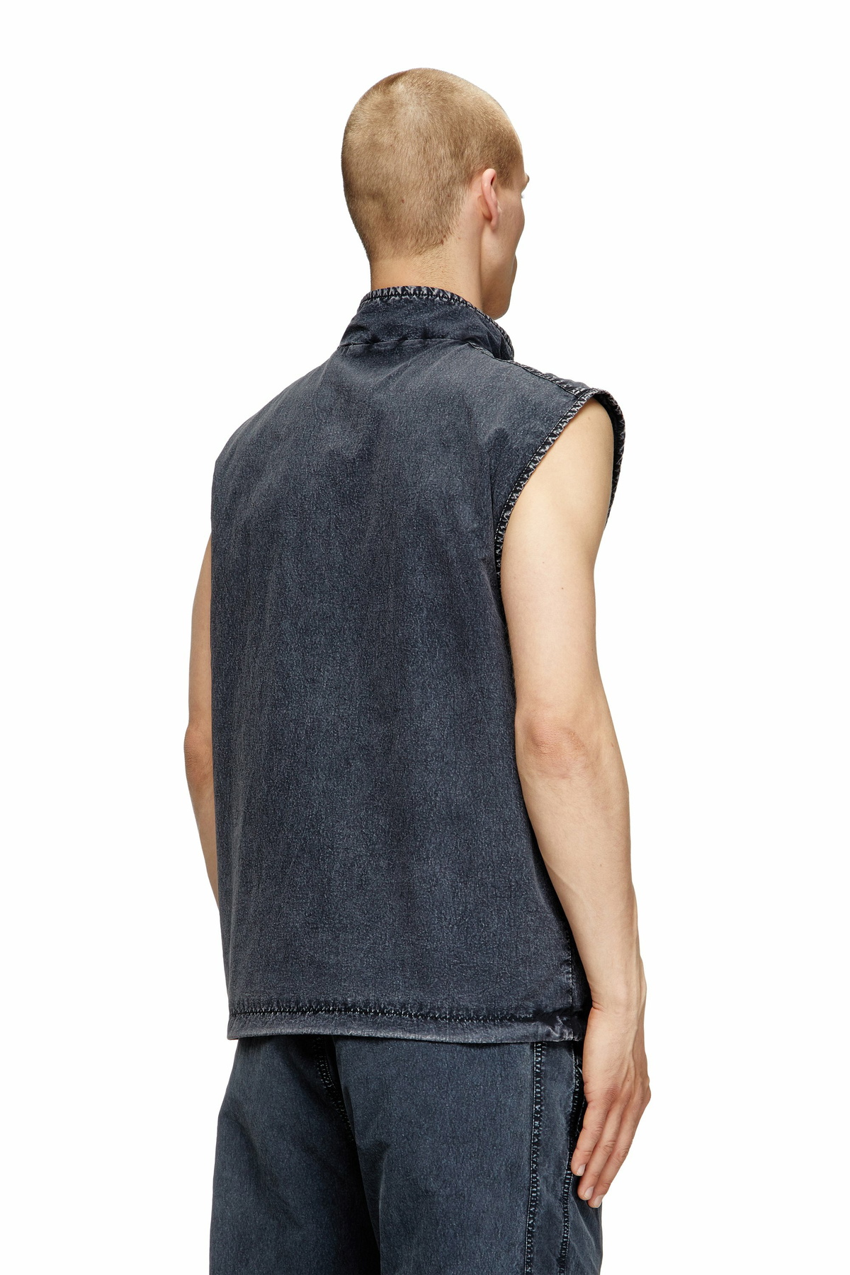 Diesel Vest in recycled nylon taslan - Jackets Mens in Blue