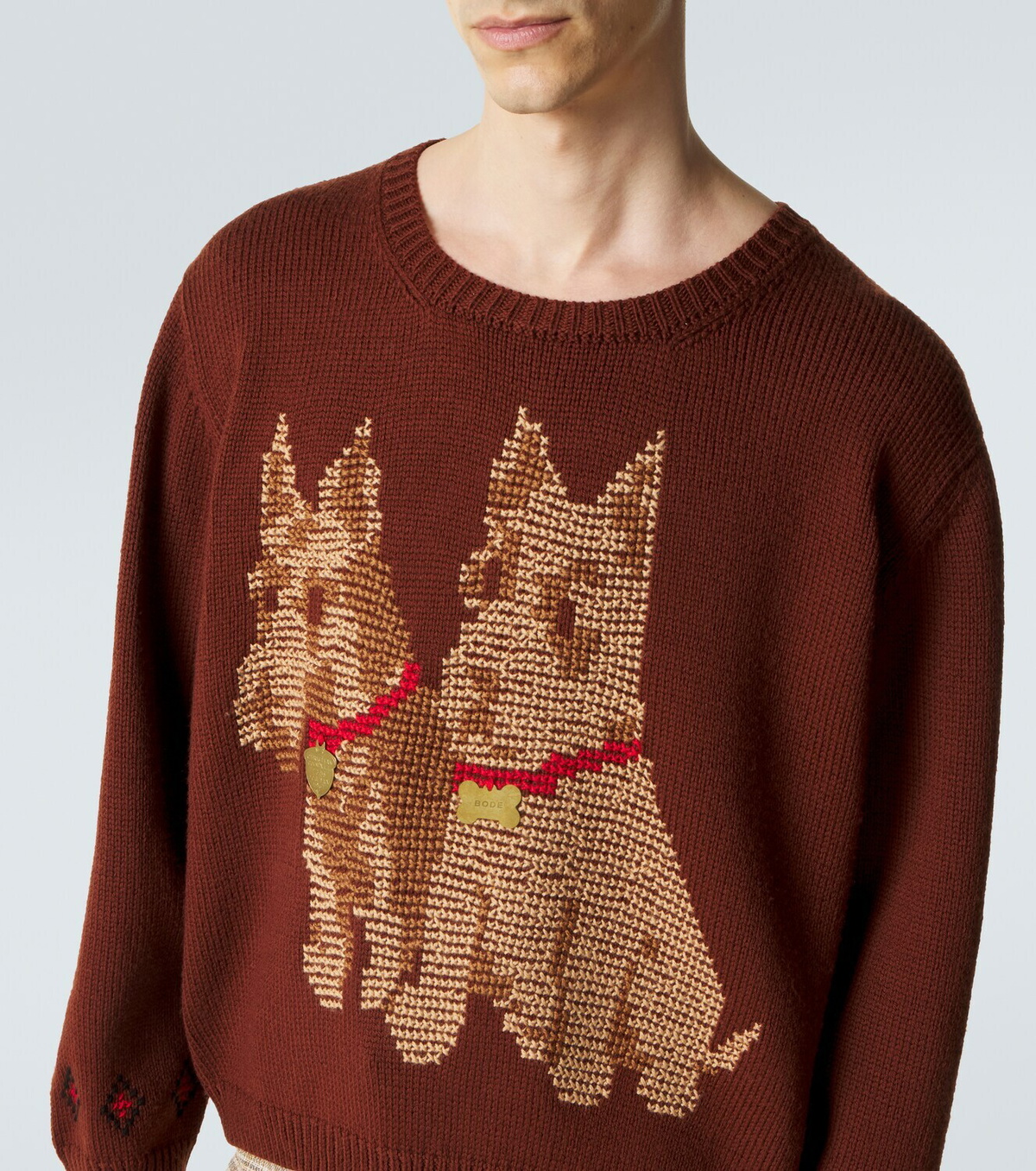 Bode Scottie embroidered wool sweater