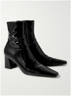 SAINT LAURENT - Patent-Leather Ankle Boots - Black