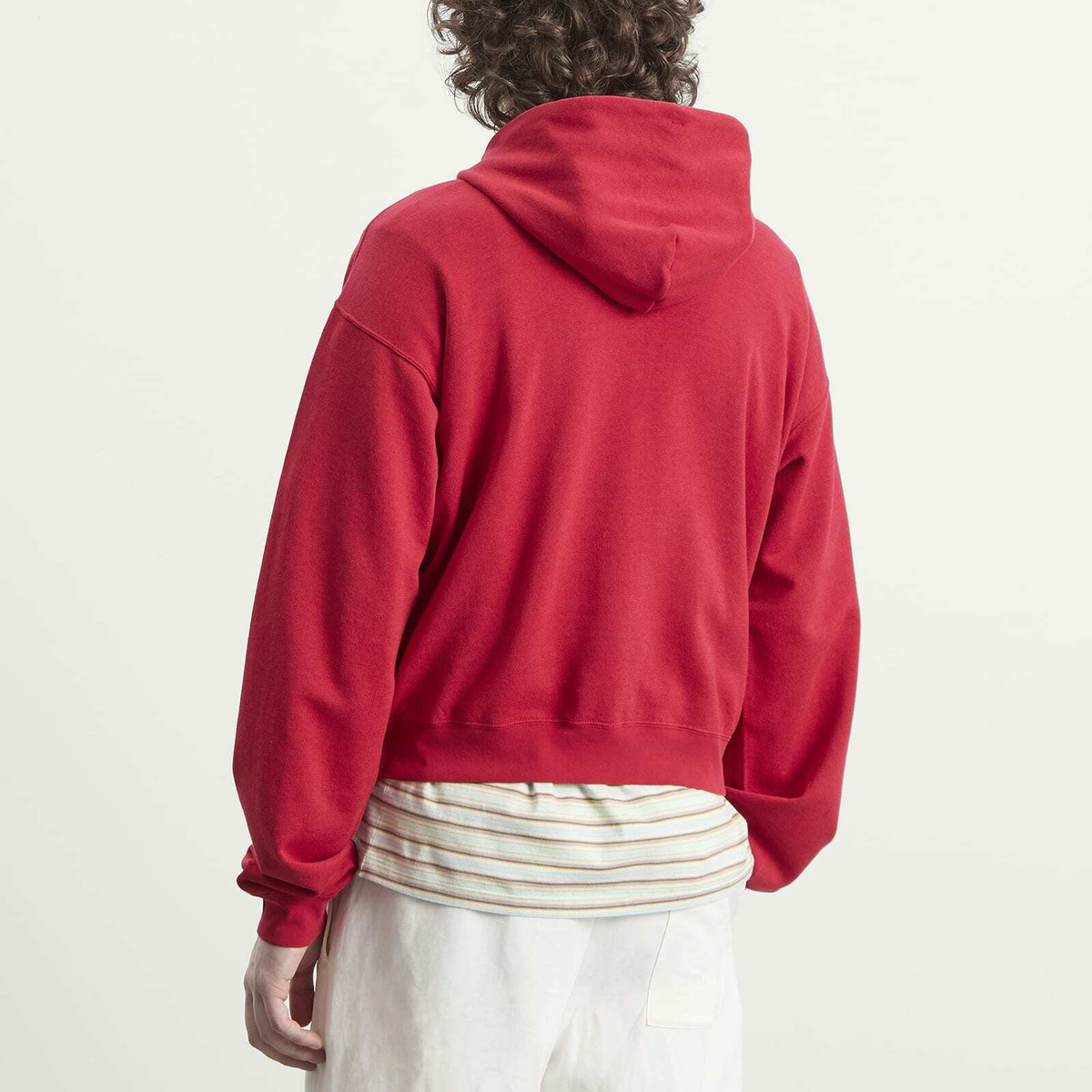 Auralee Men's High Twist Zip Hoodie in Red