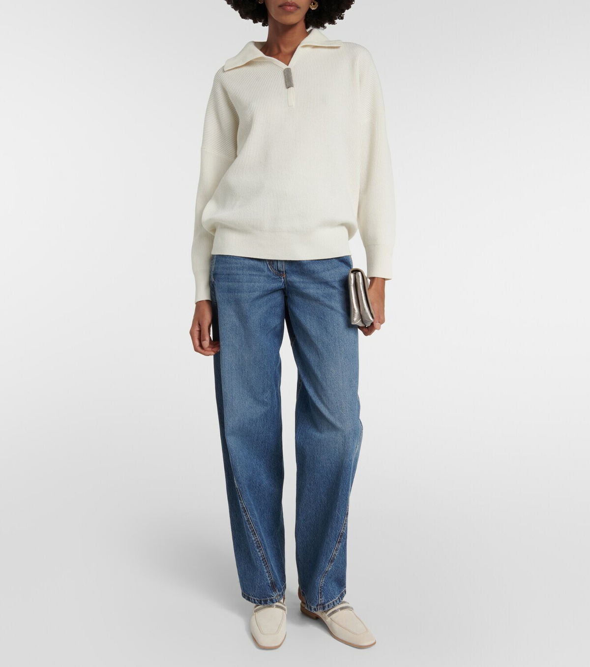 Brunello Cucinelli Quarter-zip cashmere sweater
