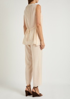 Reformation Willa Cotton-blend top and Trousers set Cream