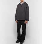 Acne Studios - Flanck Lace-Up Cotton-Twill Hoodie - Midnight blue