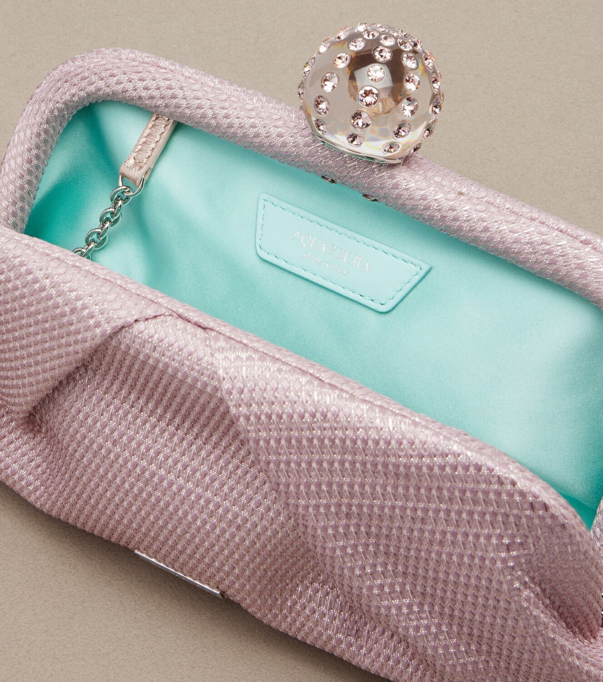Aquazzura Tequila embellished canvas clutch
