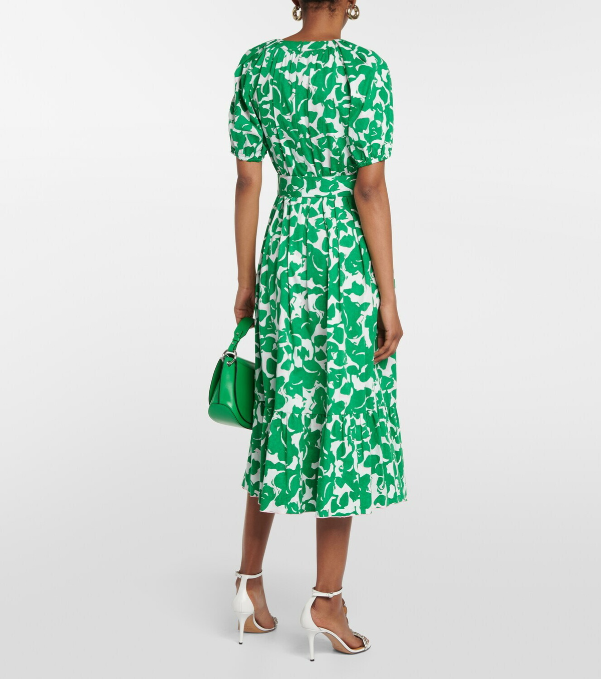 DIANE VON FURSTENBERG コットンミディドレス DIANE VON FURSTENBERG Carice bow-detailed tiered cotton