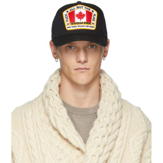 Photo: Dsquared2 Black Canada Patch Baseball Cap