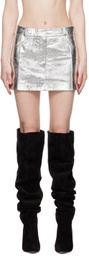 Lado Bokuchava SSENSE Exclusive Silver Mirror Miniskirt
