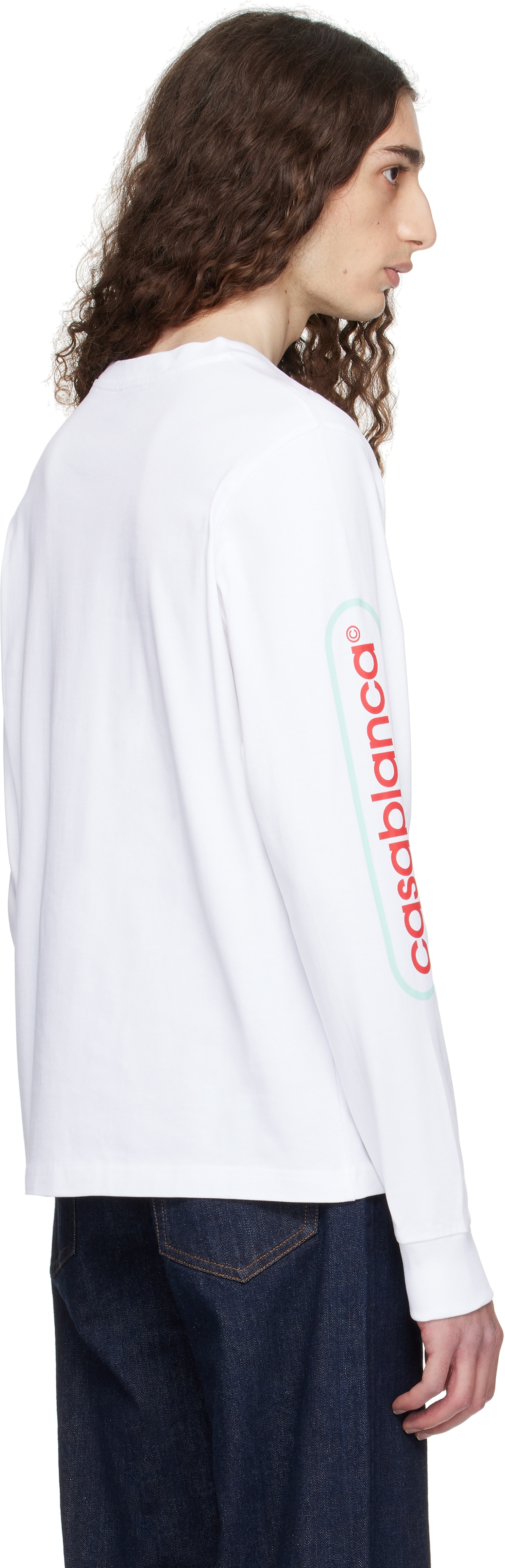 【関税込み】Casablanca ホワイト Fuji Dream 長袖Tシャツ Casablanca White Fuji Dream Long Sleeve T-shirt Casablanca