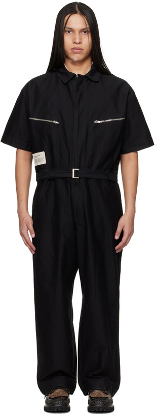 Photo: Song for the Mute Black Birkenstock Edition 'The Rebel' Zipped S/S Jumpsuit