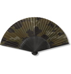 Master-Piece - Onishi Tsune Shoten Camouflage-Print Paper and Bamboo Fan - Green