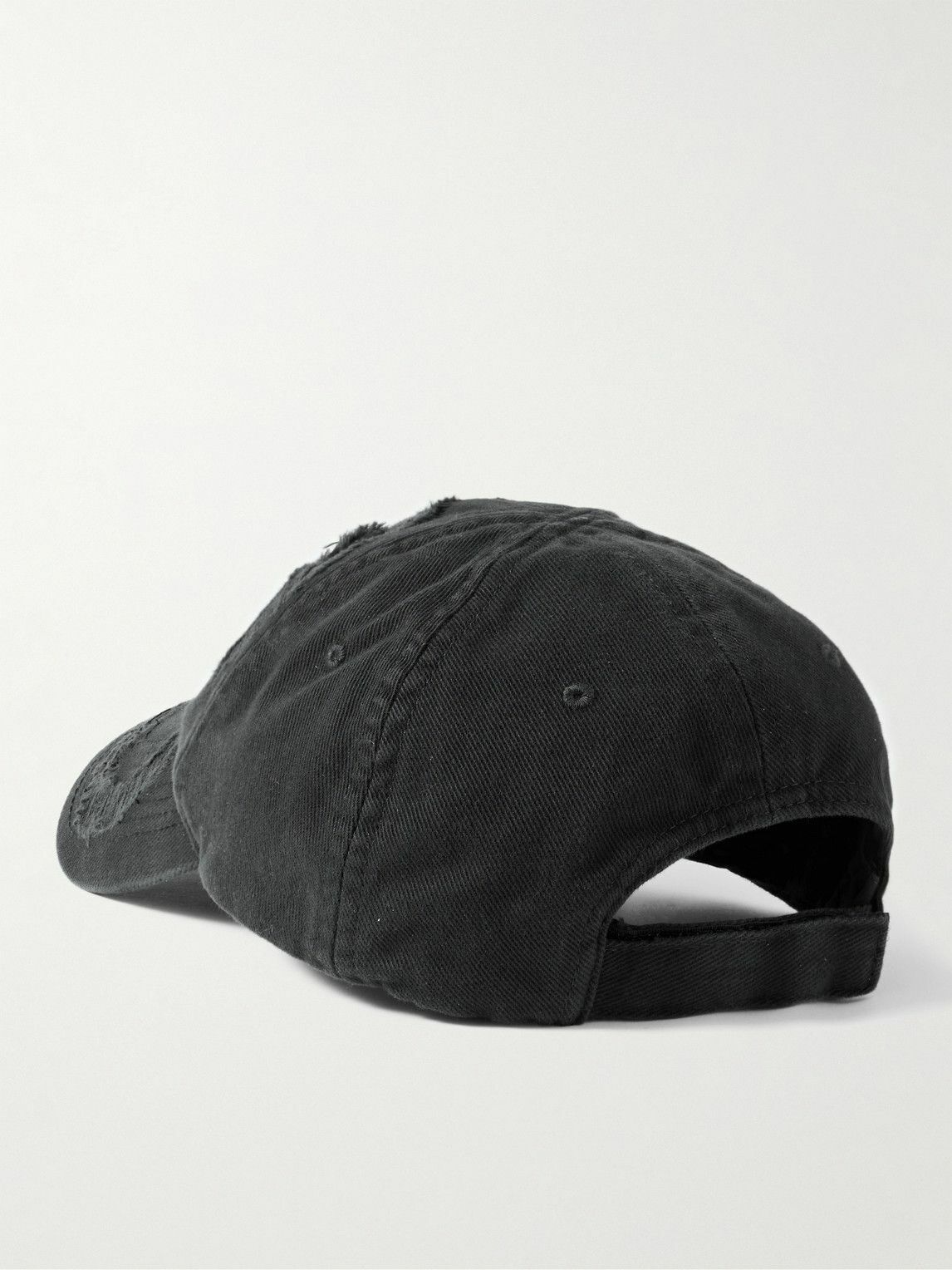 Balenciaga - BB Distressed Logo-Embroidered Cotton-Twill