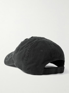 Balenciaga - BB Distressed Logo-Embroidered Cotton-Twill Baseball Cap - Black