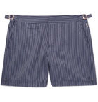 Kingsman - Orlebar Brown Bulldog Slim-Fit Mid-Length Striped Seersucker Swim Shorts - Blue