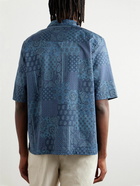 Officine Générale - Eren Camp-Collar Bandana-Print Cotton-Poplin Shirt - Blue