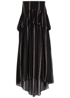 Liberowe Nina Printed Silk-chiffon Maxi Skirt Black