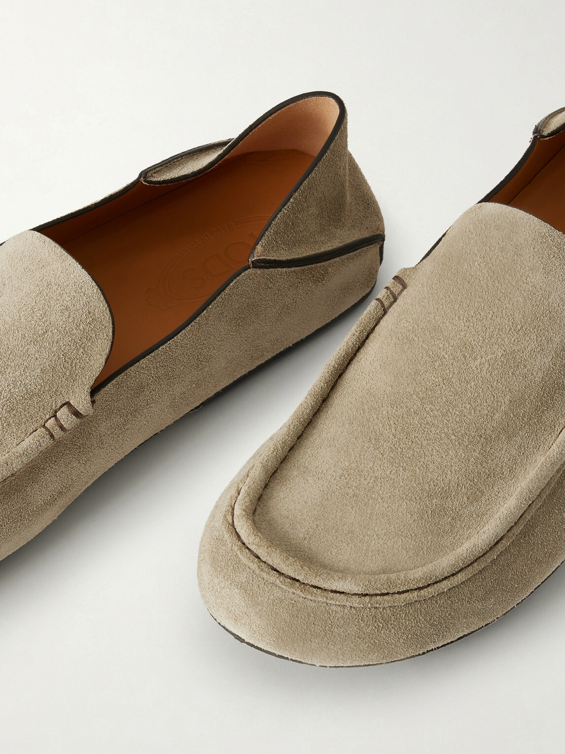Tod's - Gommino Suede Loafers - Neutrals