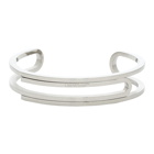 Off-White Silver Paperclip Cuff Bracelet