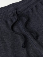 Kingsman - Tapered Herringbone Wool and Cotton-Blend Jersey Sweatpants - Blue