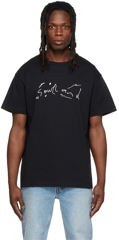 Photo: Soulland Black Scribble Logo T-Shirt