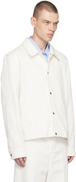 AMI Paris White Press-Stud Jacket