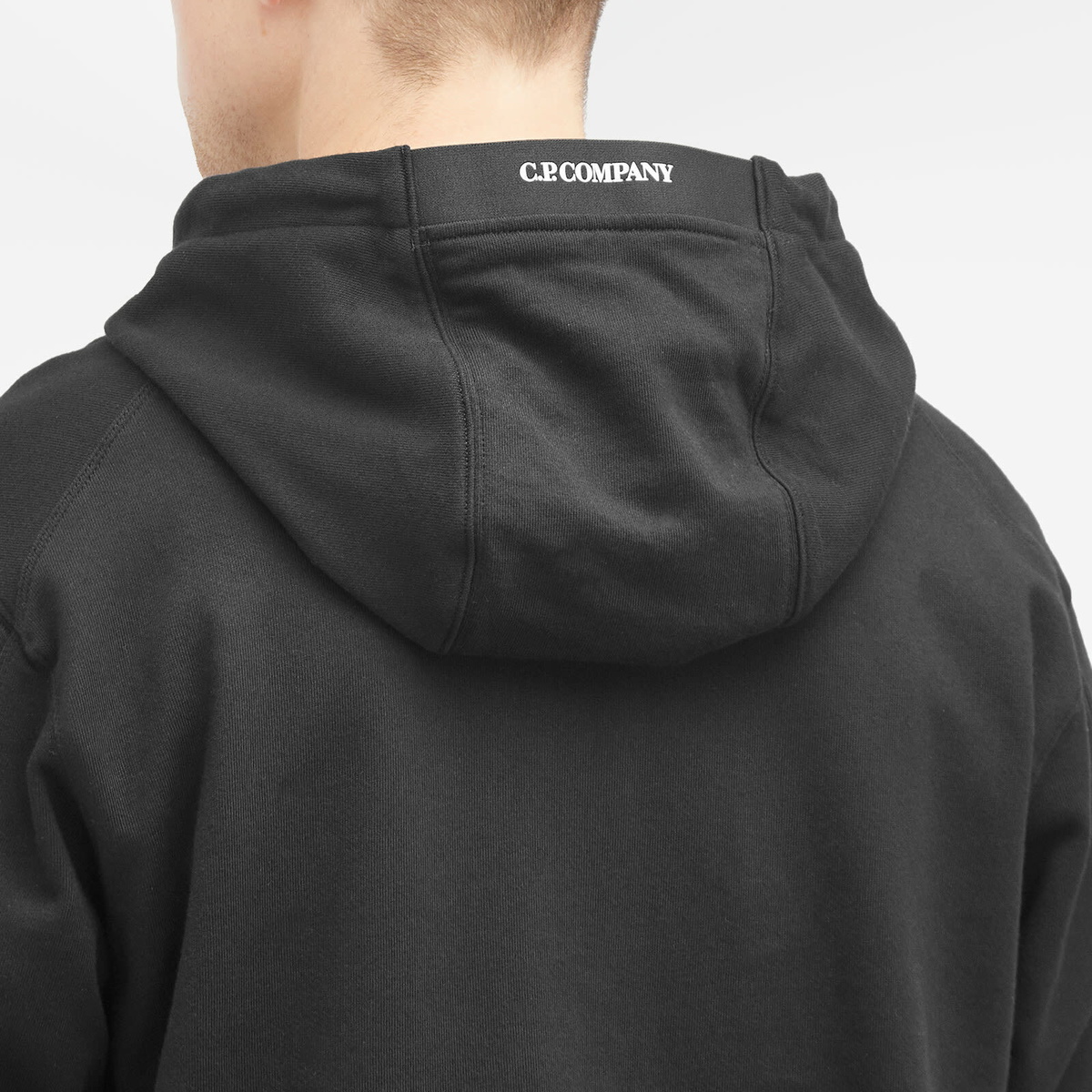 ★C.P. Company★ Lens Diagonal Hood Nightshade 17CMSS024A005 C.P. Company Men's Diagonal Raised Lens Hoody in Black C.P.