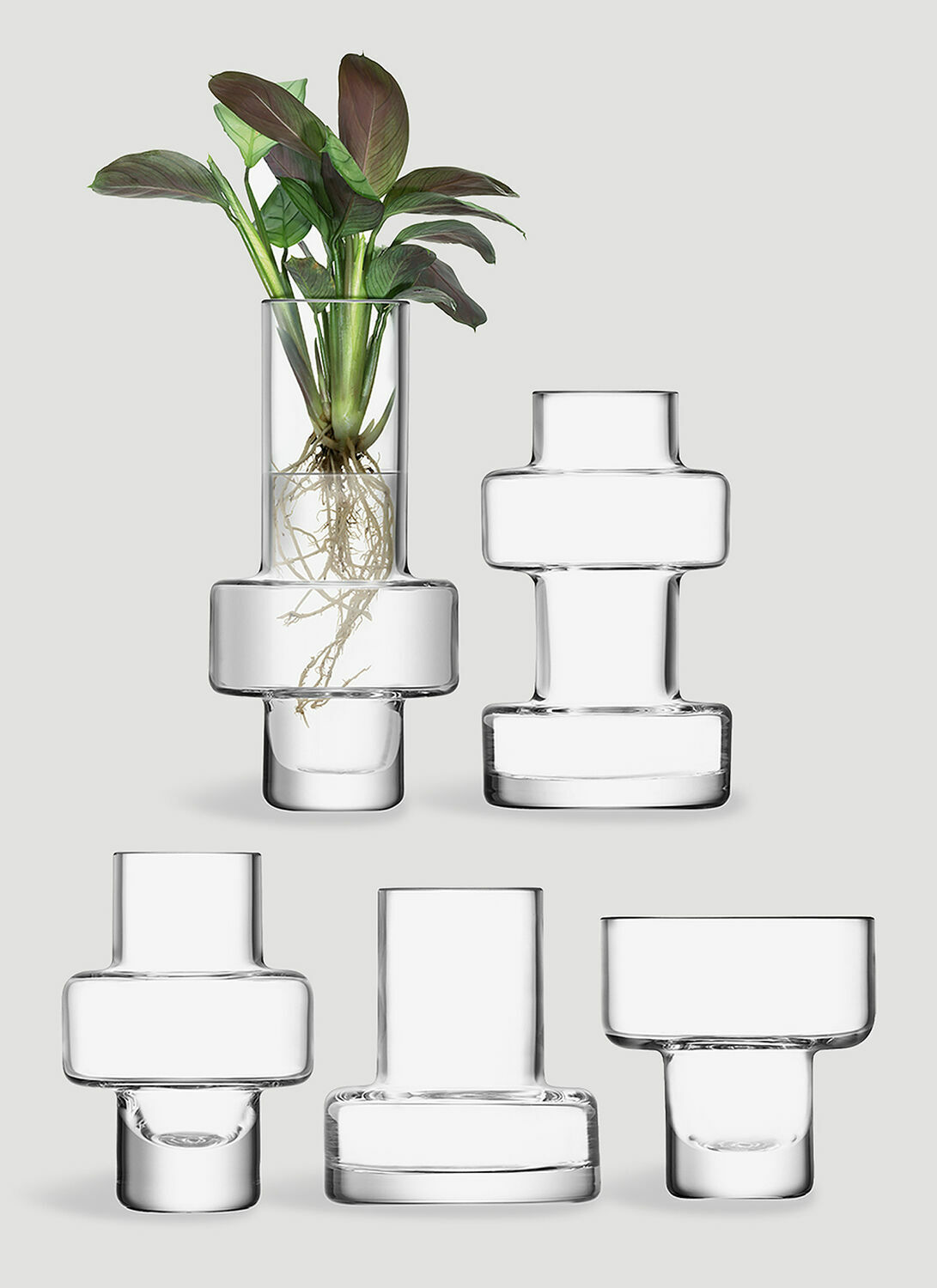 LSA International Set of Five Metropole Mini Vases