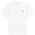 Maison Kitsuné Men's Fox Head Patch Regular Polo Shirt in White