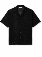 The Frankie Shop - Landon Camp-Collar Cotton-Blend Lace Shirt - Black