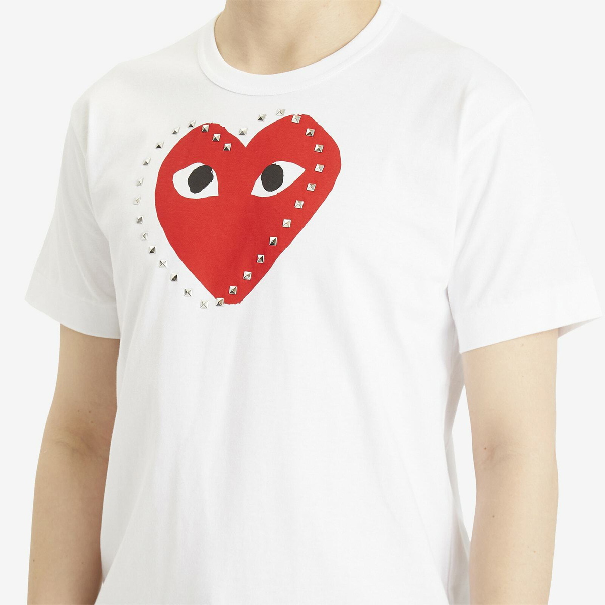 Comme des Garçons Play Men's Studded Large Heart T-Shirt in White