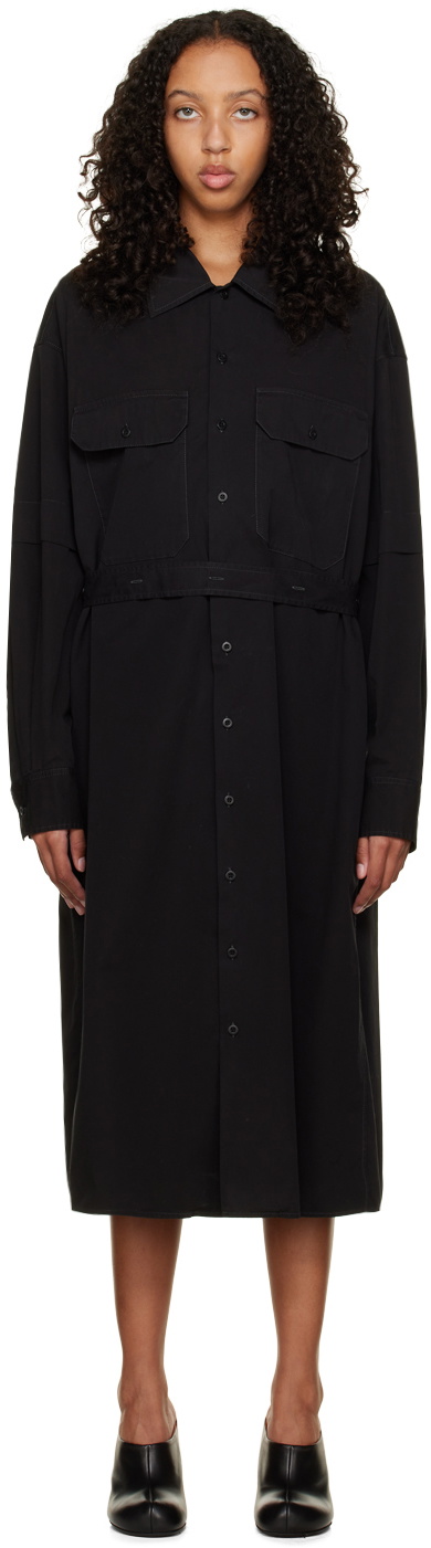Lemaire Black Belted Midi Dress Lemaire