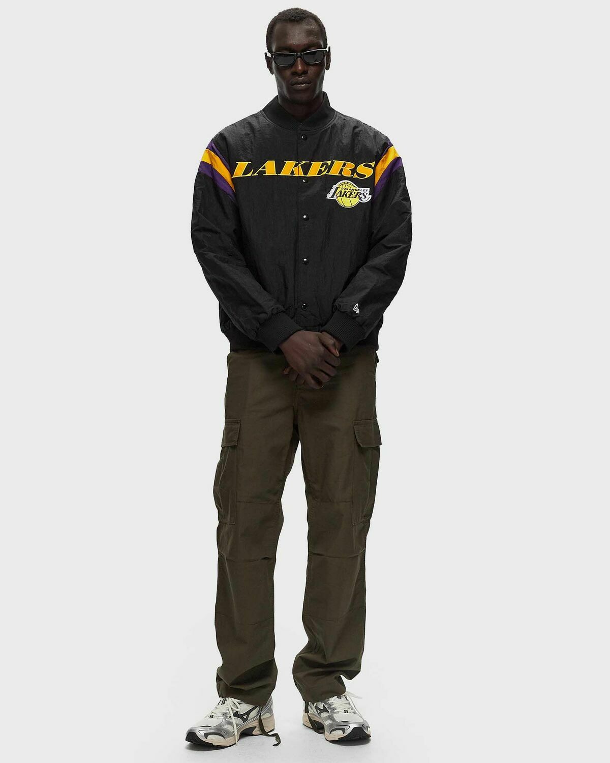 New Era Nba Panel Bomber Los Angeles Lakers Black Bomber Jackets/College Jackets