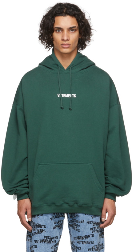 Photo: VETEMENTS Green Logo Label Hoodie