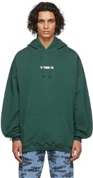 VETEMENTS Green Logo Label Hoodie