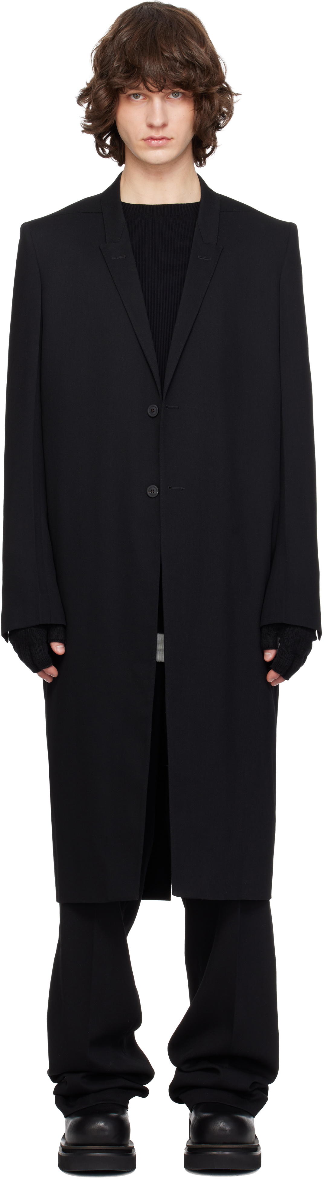 Rick Owens Black Temple Concordian Coat