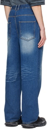 We11done Blue Wide-Leg Jeans