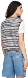 Anna Sui SSENSE Exclusive Black & White Zig Zag Vest