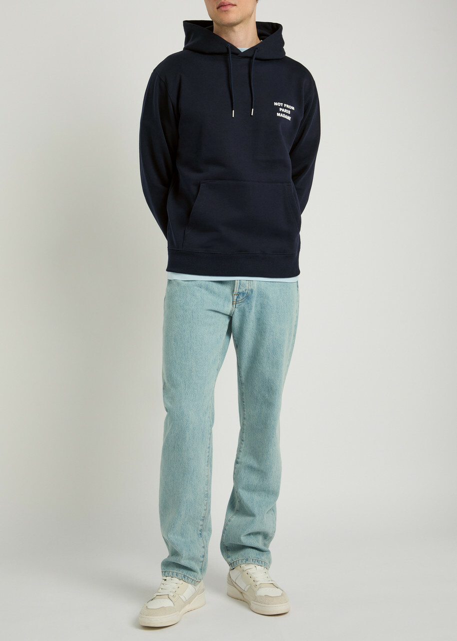 DRÔLE DE Monsieur Nfpm Hooded Cotton Sweatshirt Navy