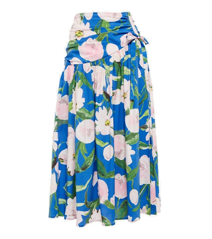 Photo: Carolina Herrera Floral cotton-blend midi skirt