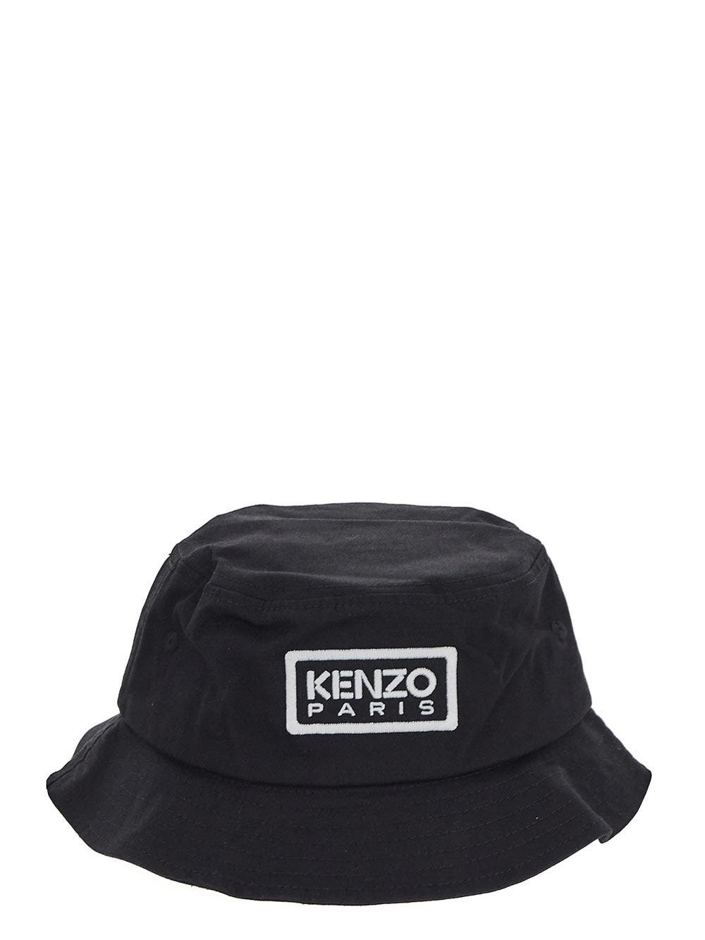 Kenzo Kids logo-embroidered cotton bucket hat - Pink