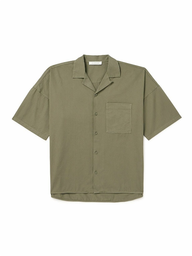 Photo: Applied Art Forms - PM2-1 Oversized Convertible-Collar Cotton-Twill Shirt - Green