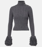Patou Cable-knit wool and cashmere sweater