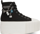 Marc Jacobs Black 'The Sticker Charm Platform High Top' Sneakers