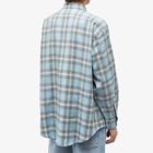AMI Paris Men's Check Overshirt in Feather Blue/Pearl Grey