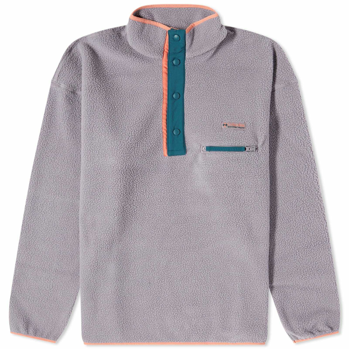 Columbia Helvetia half snap fleece in stone 80s stripe print