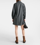 Brunello Cucinelli Balloon-sleeve flannel minidress