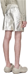 Doublet Silver Embroidered Shorts