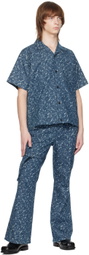The World Is Your Oyster Blue Snow-Washed Jeans