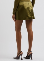 Paris Georgia Cass Satin Mini Skirt Olive